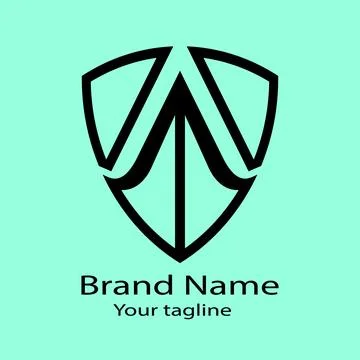 Arrow Shield Apex logo design Illustrazione stock