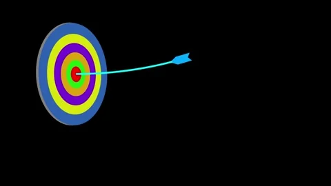 Arrow shooting at the target animation. Animated target with a dart. Stock Footage 293414832