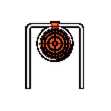Arrow shooting target pixel art vector illustration 스톡 일러스트