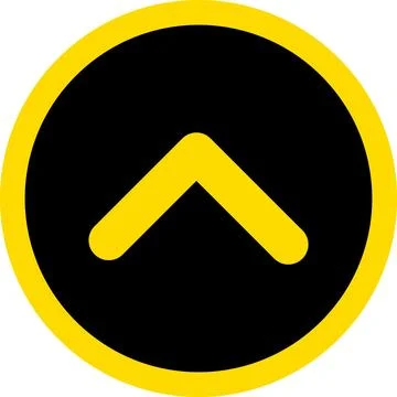 Arrow up side direction inside the black circle. Black Arrow Button Pointing Up. Stock Illustration