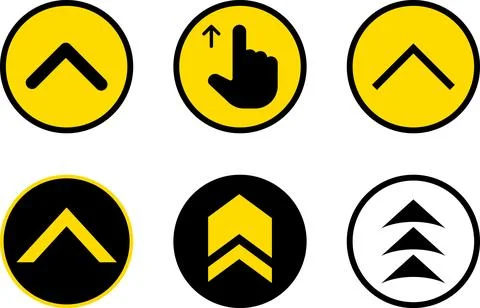 Arrow up side direction inside the black circle. Black Arrow Button Pointing Up. Illustrazione stock