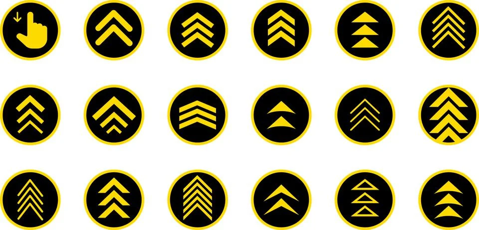 Arrow up side direction inside the black circle. Black Arrow Button Pointing Up. Stock Illustration