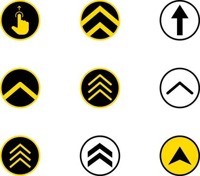 Arrow up side direction inside the black circle. Black Arrow Button Pointing Up. Stock Illustration