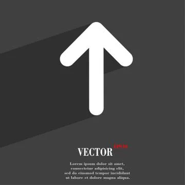 Arrow up, This side up  icon symbol Flat modern web design with long shadow a Illustrazione stock
