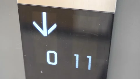 An arrow sign changing on an elevator panel Stock Footage 170726406