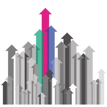 Arrow sign, direction decision, strategy illustration Stock Illustration