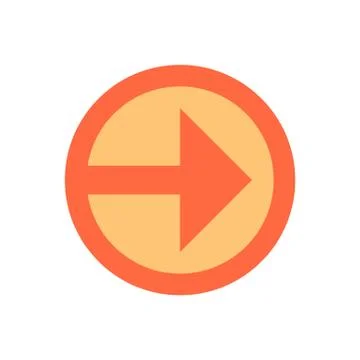 Arrow sign direction icon circle button flat style 스톡 일러스트