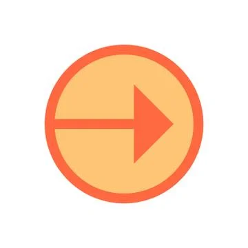 Arrow sign direction icon circle button flat style Иллюстрация