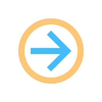 Arrow sign direction icon circle button flat style Illustrazione stock