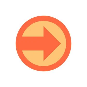 Arrow sign direction icon circle button flat style Illustrazione stock