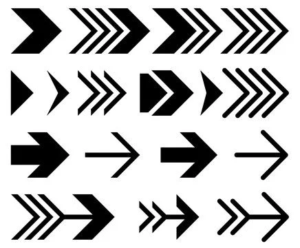 Arrow sign direction indication set background Stock Illustration
