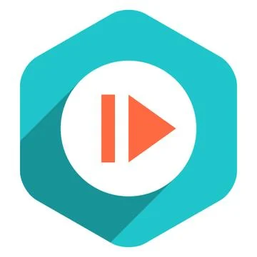 Arrow Sign Eject Icon Hexagon Button Stock Illustration