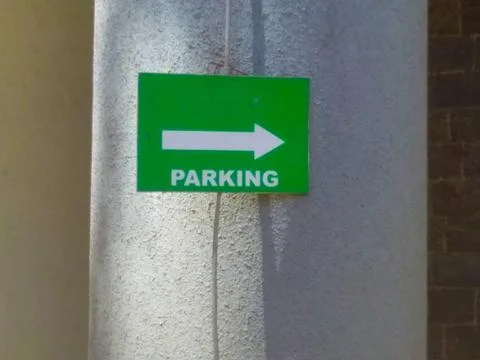 The arrow sign for exit Stock Photos