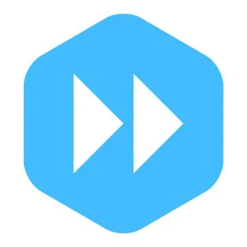 Arrow Sign Fast Forward Flat Hexagon Icon Illustrazione stock