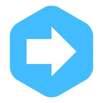 Arrow Sign Flat Hexagon Icon Illustrazione stock