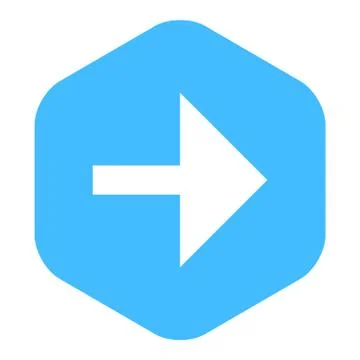 Arrow Sign Flat Hexagon Icon Illustrazione stock