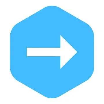 Arrow Sign Flat Hexagon Icon Illustrazione stock