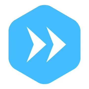 Arrow Sign Flat Hexagon Icon 스톡 일러스트
