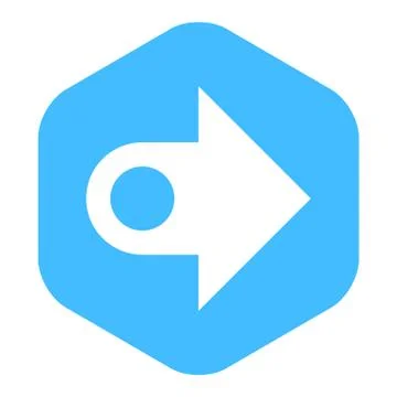Arrow Sign Flat Hexagon Icon Stock-Illustration