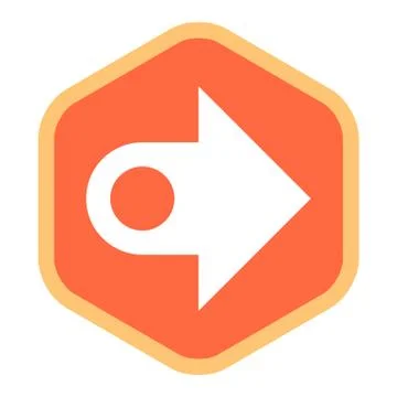 Arrow Sign Flat Hexagon Icon Stock Illustration