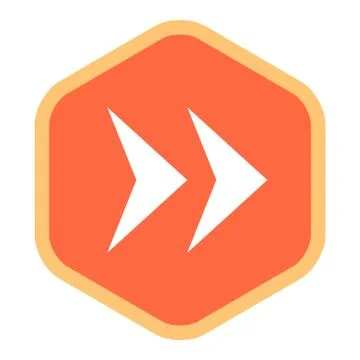 Arrow Sign Flat Hexagon Icon Illustrazione stock