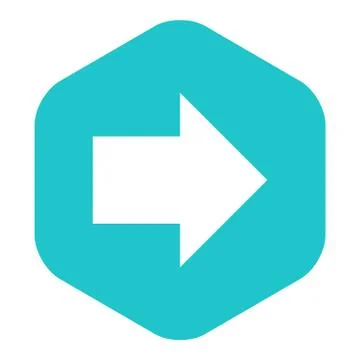 Arrow Sign Flat Hexagon Icon Stock Illustration