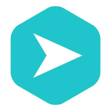 Arrow Sign Flat Hexagon Icon Stock Illustration