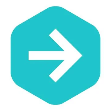 Arrow Sign Flat Hexagon Icon Stock Illustration