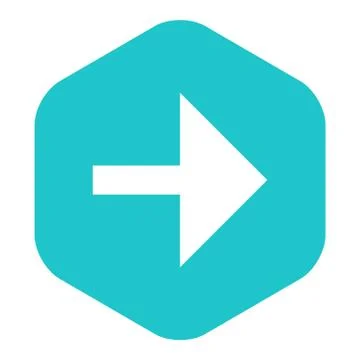 Arrow Sign Flat Hexagon Icon Stock-Illustration