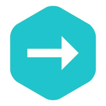 Arrow Sign Flat Hexagon Icon Stock-Illustration