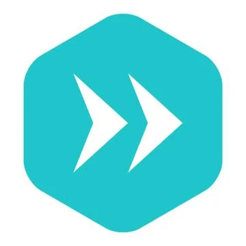Arrow Sign Flat Hexagon Icon Illustrazione stock