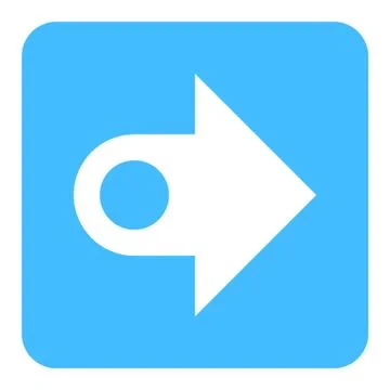 Arrow Sign Flat Square Icon Stock Illustration