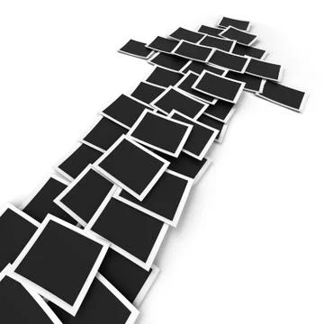 Arrow sign formed by picture frames Stock-Illustration