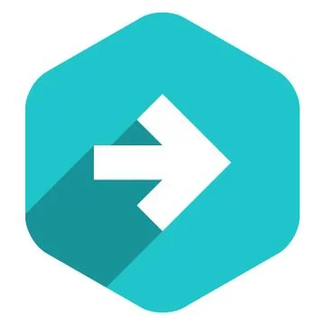Arrow Sign Hexagon Icon Flat Style Stock Illustration