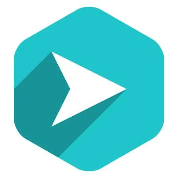 Arrow Sign Hexagon Icon Flat Style Stock Illustration