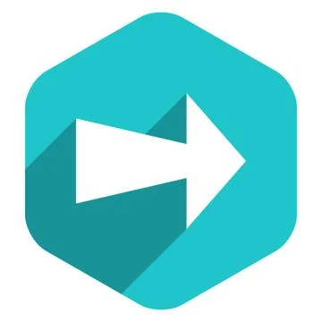 Arrow Sign Hexagon Icon Flat Style Stock-Illustration
