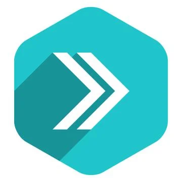Arrow Sign Hexagon Icon Flat Style Stock Illustration
