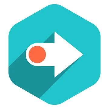 Arrow Sign Hexagon Icon Flat Style Stock Illustration