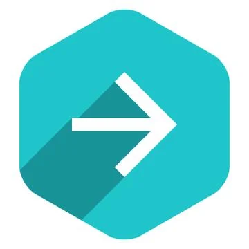 Arrow Sign Hexagon Icon Flat Style 스톡 일러스트