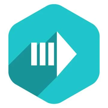 Arrow Sign Hexagon Icon Flat Style 스톡 일러스트