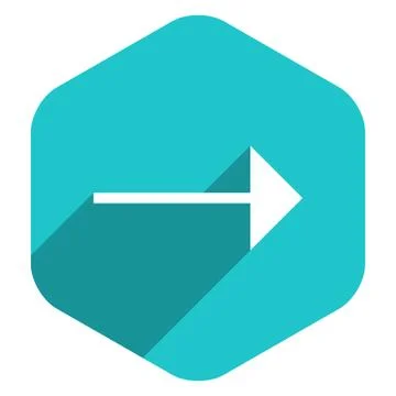 Arrow Sign Hexagon Icon Flat Style Stock Illustration