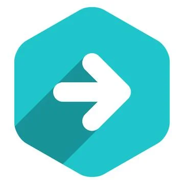 Arrow Sign Hexagon Icon Flat Style Illustrazione stock