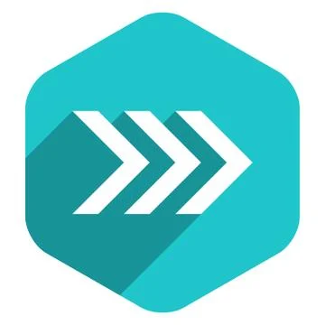 Arrow Sign Hexagon Icon Flat Style 스톡 일러스트
