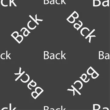 Arrow sign icon. Back button. Navigation symbo. Seamless pattern on a gray ba Stock Illustration