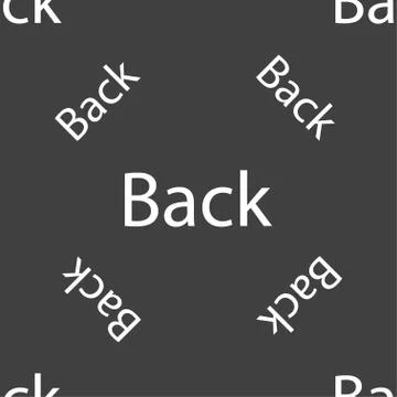 Arrow sign icon. Back button. Navigation symbol. Seamless pattern on a gray back Stock Illustration