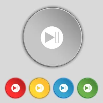 Arrow sign icon. Next button. Navigation symbol. Set colourful buttons. Vecto Stock Illustration