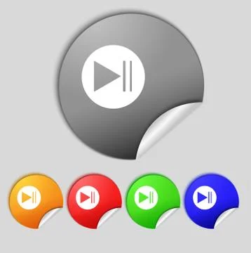 Arrow sign icon. Next button. Navigation symbol. Set colourful buttons. Stock Illustration