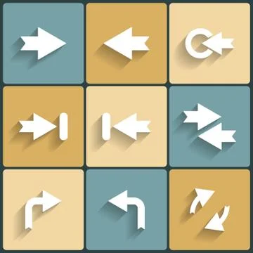 Arrow sign icon set Stock Illustration