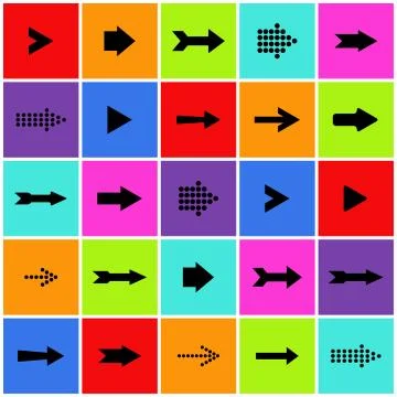 Arrow sign icon set Stock Illustration