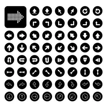 Arrow sign icon set Stock Illustration